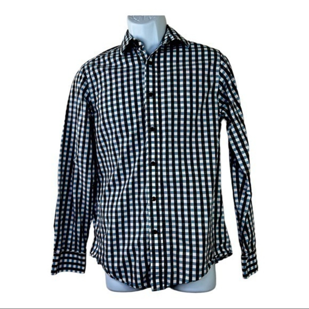 Gap Classic Fit Men Casual Shirt Plaid Blue Sz S